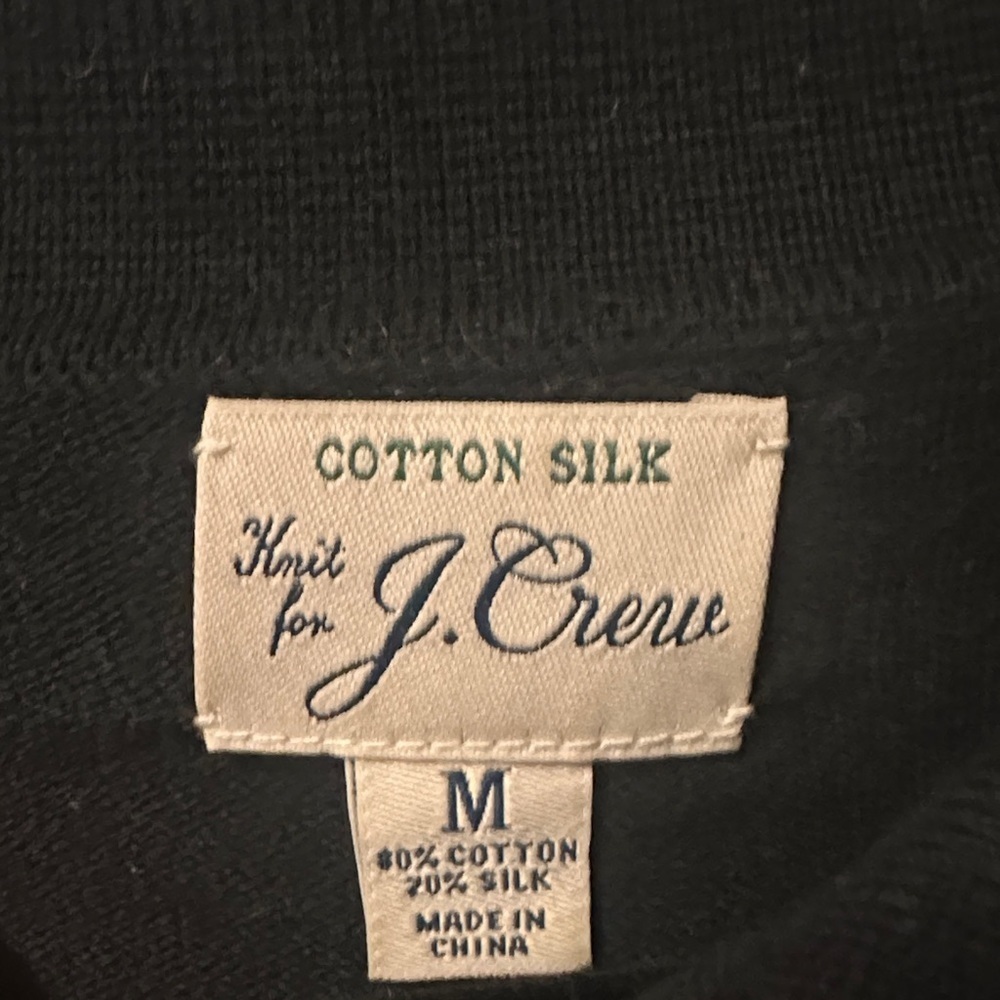 J. Crew Black Cotton Silk Blend Sweater - Picture 2 of 5